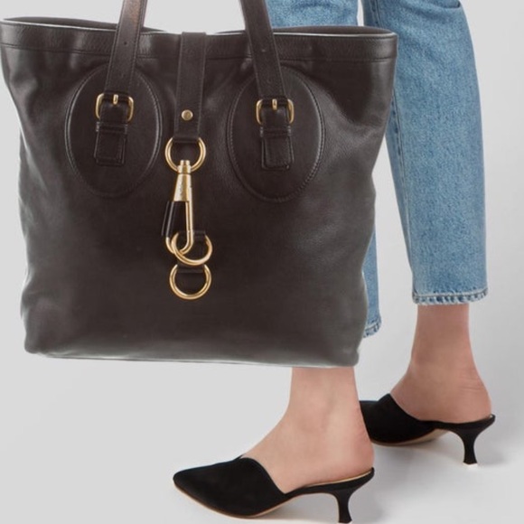 Yves Saint Laurent Black Leather Tote with Gold Hardware - Picture 5 of 6